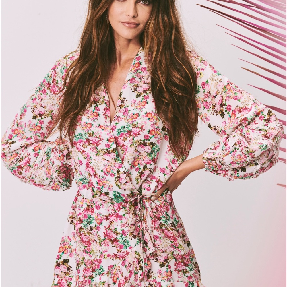 ROCOCO SAND Vie Floral Wrap Dress
